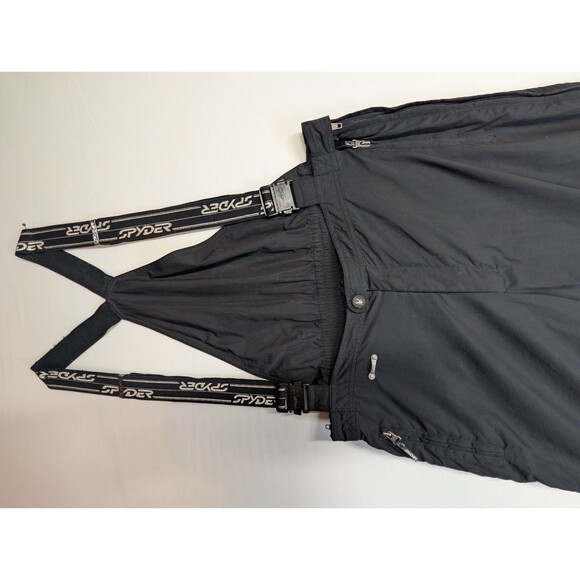 Spyder Ski Snow Bib Pants Mens XL Black Overalls Suspenders Zip Pockets Gaiters - Picture 5 of 16